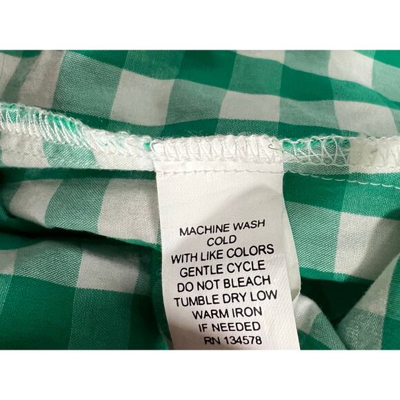 VINEYARD VINES Kelly Green check long sleeve preppy coastal old money NWOT Sz 10 - Picture 7 of 8